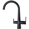 Змішувач для кухні латунний під осмос U-подібний GLux LAZER GLLR-0999-10-BB Чорний матовий, фото 5