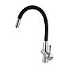Змішувач для кухні латунний під осмос із гнучким гусаком GLux LAZER GLLR-0903-00 Чорний хром, фото 3