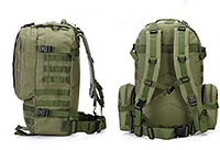 Тактический армейский рюкзак 55 л, универсальный ранец для ВСУ с подсумками цвет олива, SL2
