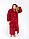 Жіночий халат довгий з капюшоном колір бордо, фото 2