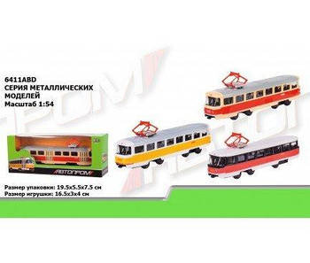 Іграшка трамвай металевий "АВТОПРОМ" 6411ABD G-Rich