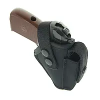 Кобура поясна ПМ з чохлом під магазин, чорна