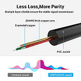 Аудіо кабель Vention 3.5mm Jack на 2RCA металевий корпус стерео 1,5 м Чорний BCFBG, фото 5