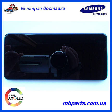 Дисплей із сенсором Samsung A127 Galaxy А12 Black, GH82-26485A, оригінал у складі з рамкою!, фото 1