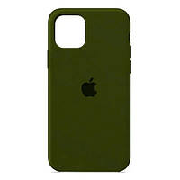 Защитный чехол на Iphone 11 Зеленый / Dark Olive Silicone Case Full Protective (AA)