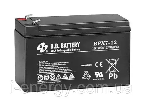 Акумулятор BB Battery BPX 7-12/T2 12В 7Аг герметичний необслуговуваний (7 років)