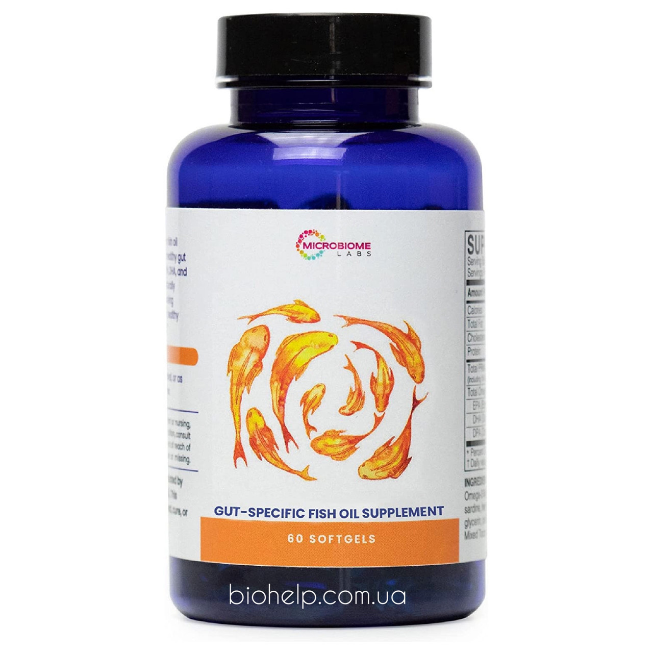 Microbiome Labs Omega-3 This Gut-Specific Fish Oil/підтримка кишечника 60 капсул.