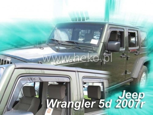 Дефлектори вікон (вітровики) Jeep Wrangler 5D 2007-> (+OT) (Heko)