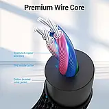 Аудіо кабель Vention TRRS AUX 3.5mm в нейлоновій оплітці з підтримкою мікрофону 1 м Чорний BAQHF, фото 8