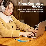 Аудіо кабель Vention TRRS AUX 3.5mm в нейлоновій оплітці з підтримкою мікрофону 1 м Чорний BAQHF, фото 5