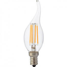 Лампа світлодіодна "Filament flame - 4" 4W свічка на вітрі Е14 4200К