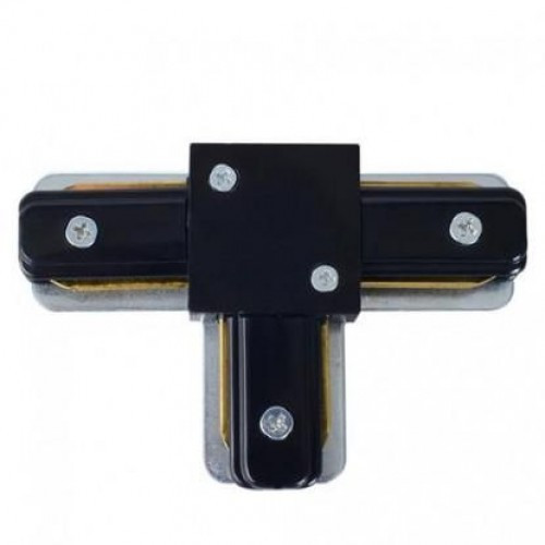 Зєднувач рейки для світильника Т-образний чорний, фото 1