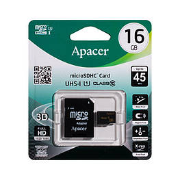 Карта Пам'яті Apacer MicroSDHC 16gb Class 10 & Adapter