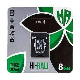 Карта Пам'яті Hi-Rali MicroSDHC 8gb UHS-1 10 Class & Adapter