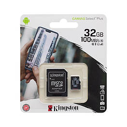 Карта Пам'яті Kingston MicroSDHC (UHS-1) 32gb Class 10 & Adapter