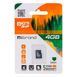 Карта Пам'яті Mibrand MicroSDHC 4gb Class 4