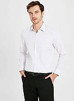Белая мужская рубашка LC Waikiki/ЛС Вайкики в мелкий бордовый принт