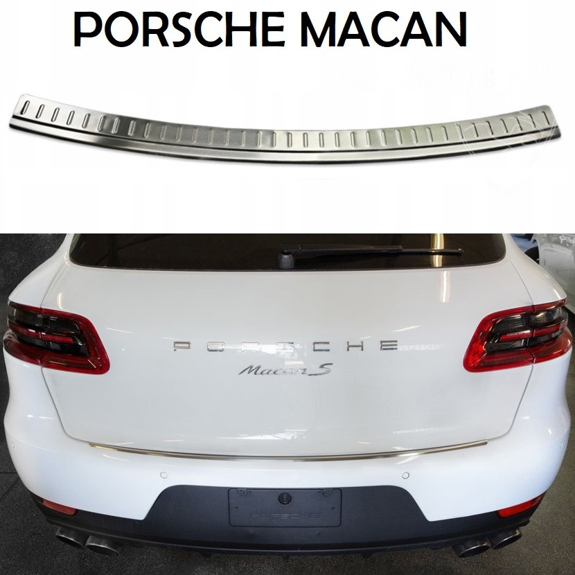 Захисна накладка на задній бампер для Porsche Macan 2013-2024 /нерж.сталь/