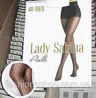 Жіночі колготи в дрібний горошок 40 Den Lady Sabina Piselli чорні, розмір 2