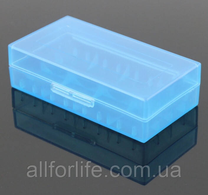 Пластиковий захисний переносний кейс бокс футляр контейнер коробка під 2 акумулятори 18650 Original синій