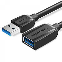 Удлинительный кабель Vention USB 3.0 Type A для передачи данных 5 Гбит/с 2 м Черный VAS-A45-B200