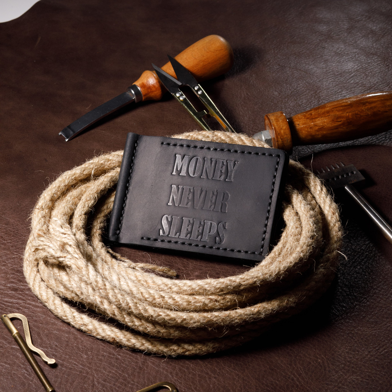 Зажим Мужской для Денег Из Натуральной Кожи с Отделениями ...