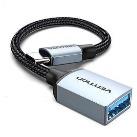 Перехідник Vention Type-C - USB 3.0 OTG кабель Thunderbolt 3 - USB 0,15 м Чорний CCXHB