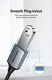 Перехідник Vention Type-C - USB 3.0 OTG кабель Thunderbolt 3 - USB 0,15 м Чорний CCXHB, фото 2