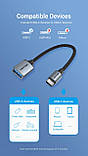 Перехідник Vention Type-C - USB 3.0 OTG кабель Thunderbolt 3 - USB 0,15 м Чорний CCXHB, фото 10