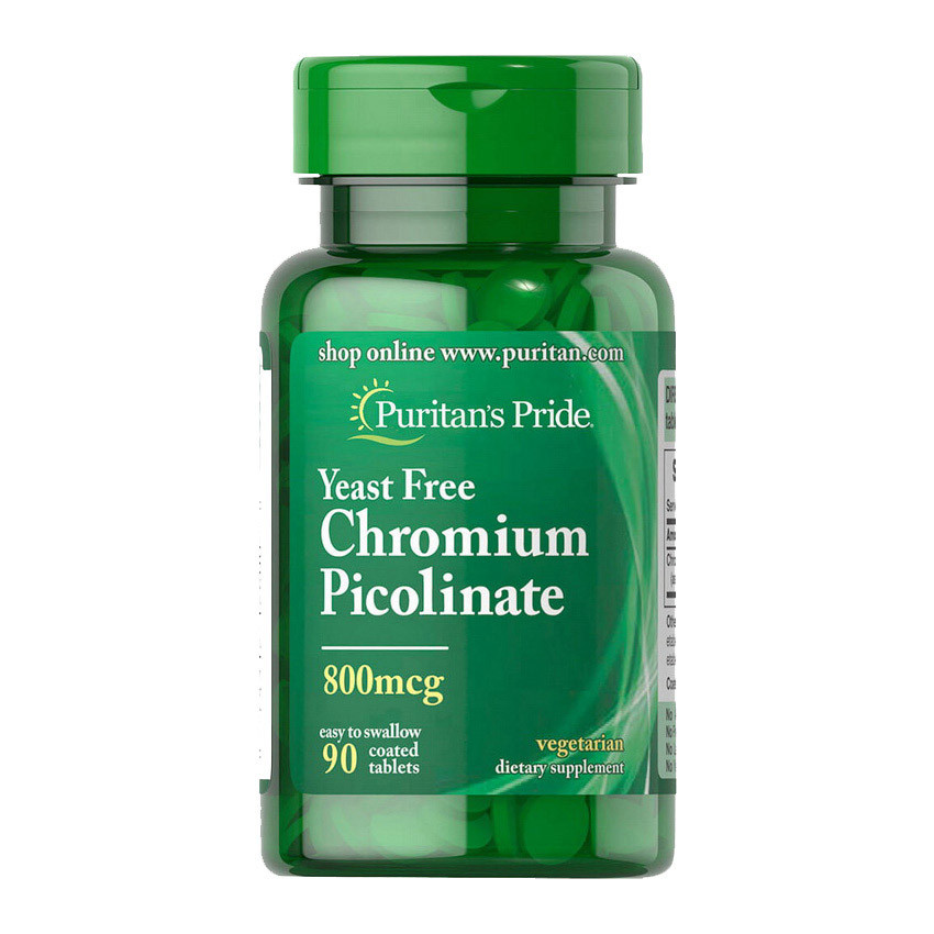 Піколінат хрому Puritan's Pride Chromium Picolinate 800 mcg Yeast Free 90 tabs