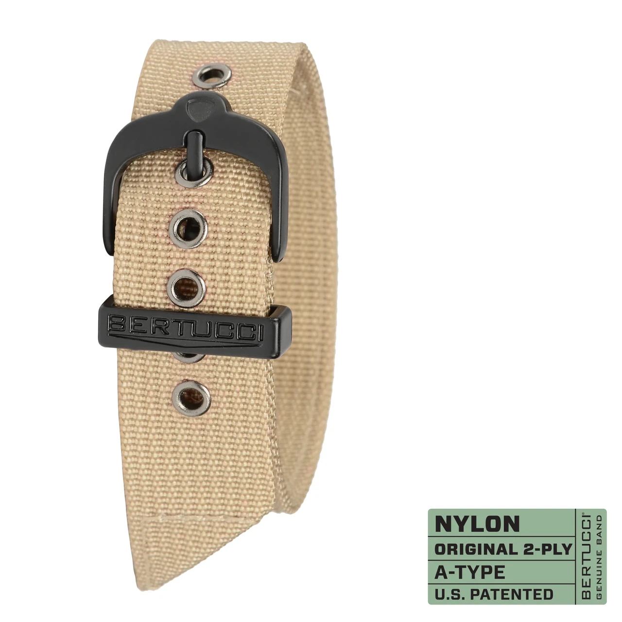 Ремінець нейлоновий bertucci #27 - Khaki w/ black hardware, 7/8" - 22 mm size for A-2, A-3, A-6 & B-1 Cases, фото 1