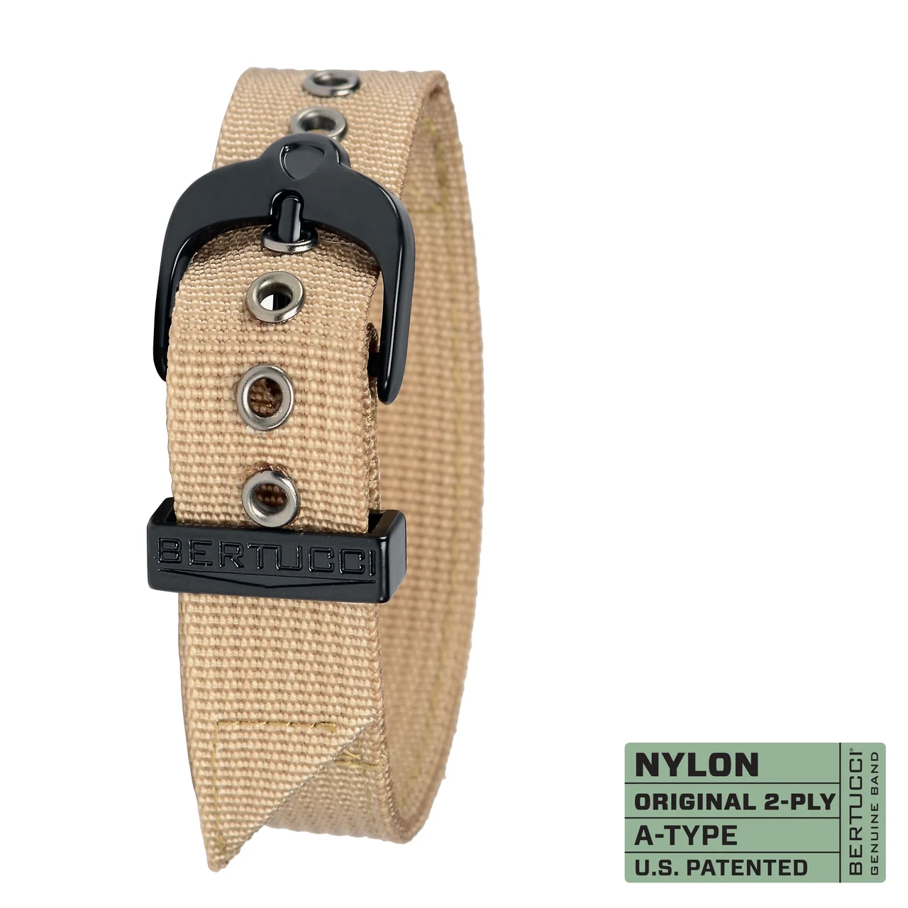 Ремінець нейлоновий bertucci #26B - Khaki w/ black hardware, 3/4" - 19 mm size for A-1 & C-1 Cases, фото 1