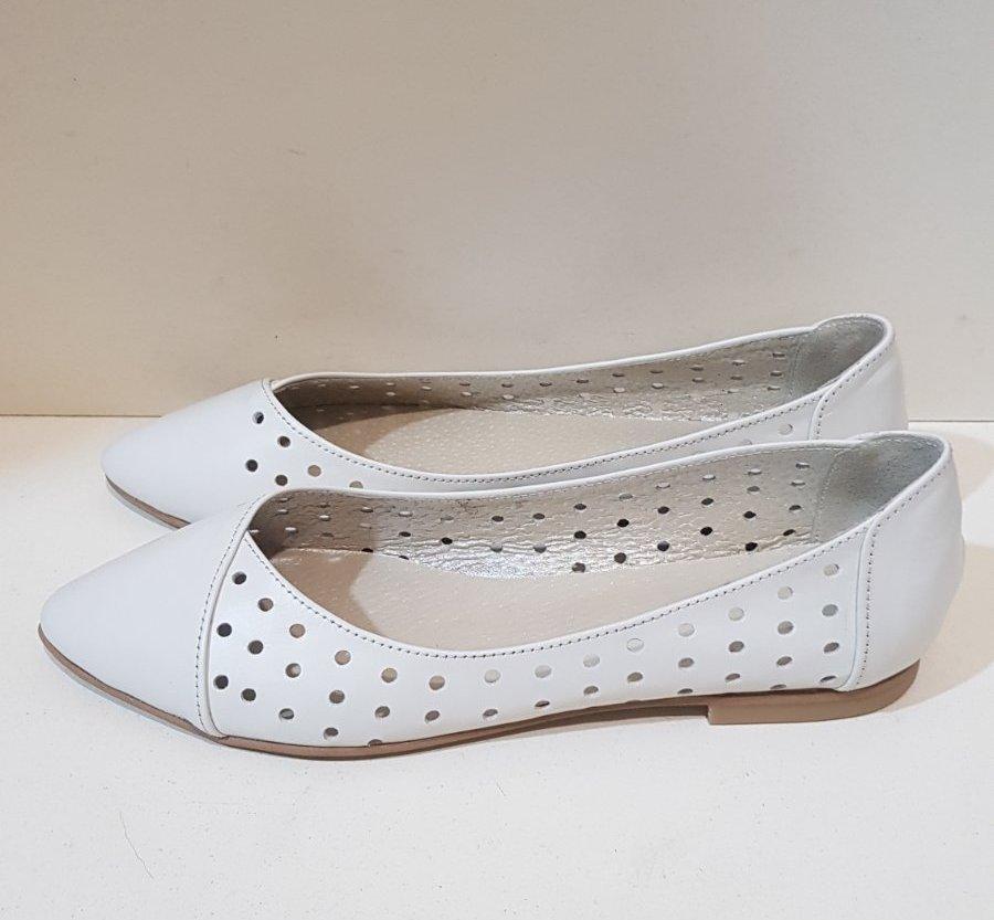 STTOPA Розміри 41-44. Балетки великих розмірів із натуральної шкіри. 166-4144-1 Білі, фото 1