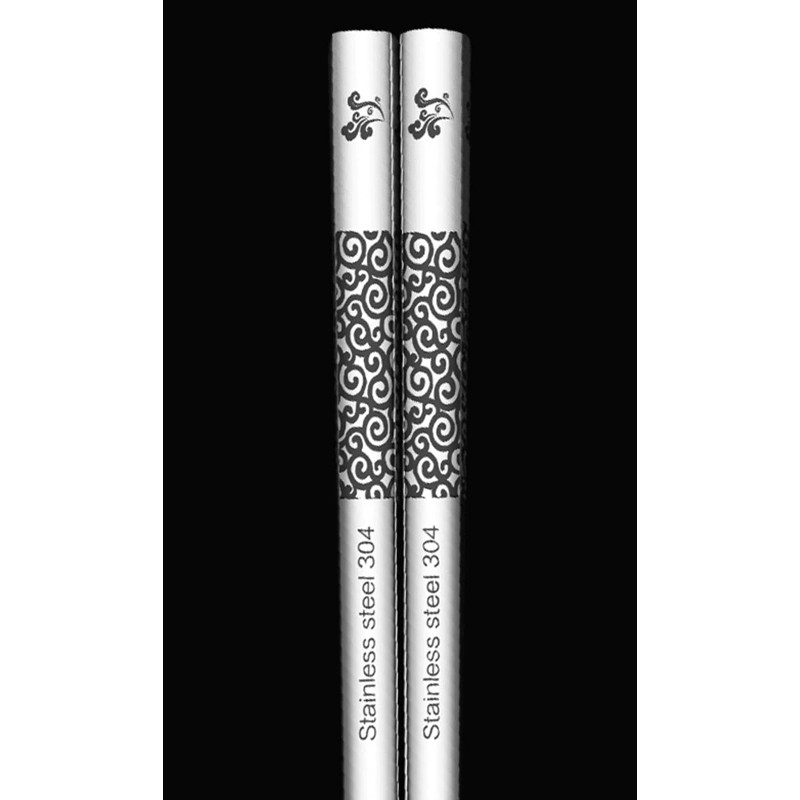 Металеві палички для їжі з декором Korean 23.5 см, фото 1