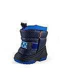 Дитячі прогумовані зимові чоботи на овчині для хлопчика Sparkl Alisa Line темно-синій розміри 20-25, фото 2