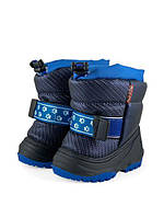Дитячі прогумовані зимові чоботи на овчині для хлопчика Sparkl Alisa Line темно-синій розміри 20-25