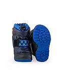 Дитячі прогумовані зимові чоботи на овчині для хлопчика Sparkl Alisa Line темно-синій розміри 20-25, фото 5
