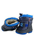 Дитячі прогумовані зимові чоботи на овчині для хлопчика Sparkl Alisa Line темно-синій розміри 20-25, фото 4