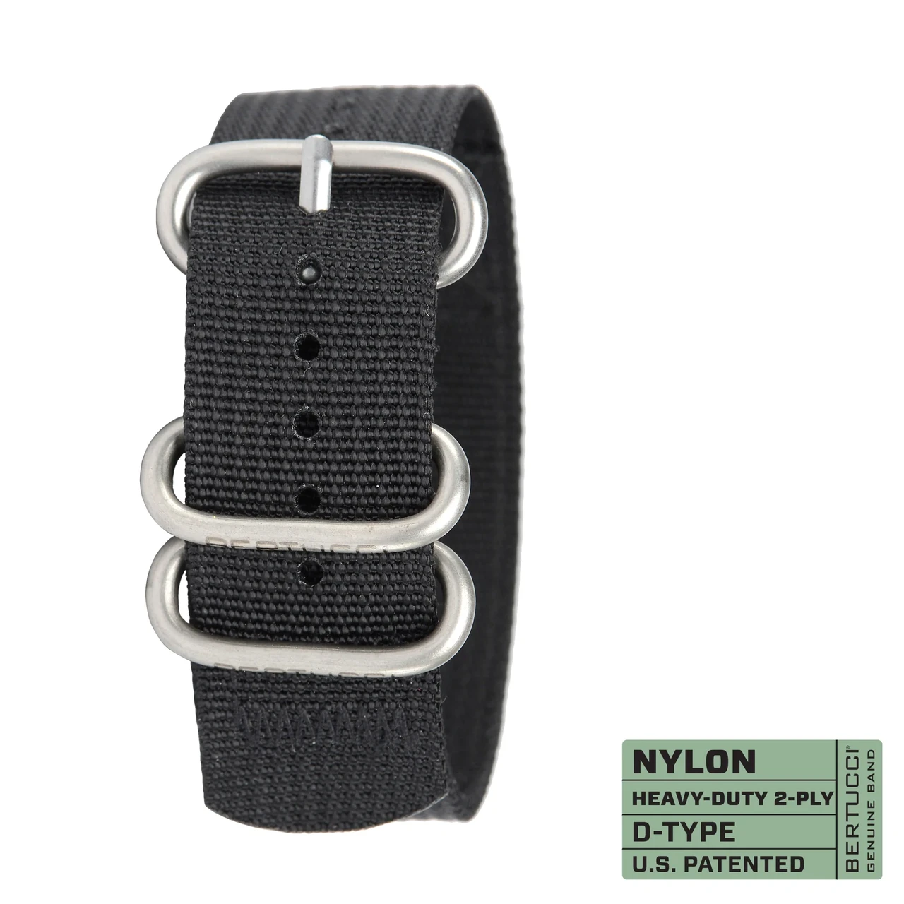 Ремінець нейлоновий bertucci #167 - Black w/ matte hardware, 7/8" - 22 mm size for A-2, A-3, A-6 & B-1 Cases, фото 1