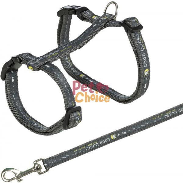 Шлейка с Поводком Trixie Cat Harness XXL для Крупных Кошек 3457см/13мм