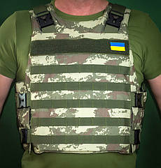 Плитоноска універсальна з можливістю встановленя бокового та кевларового захисту піксель