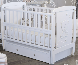 Дитяче ліжечко Дубок Умка з шухлядою 9800-DUS-01, білий, фото 1