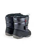Дитячі зимові прогумовані чоботи на овчині для хлопчика Sparkl Alisa Line чорний розміри 20-25, фото 3