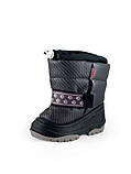 Дитячі зимові прогумовані чоботи на овчині для хлопчика Sparkl Alisa Line чорний розміри 20-25, фото 2