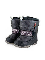 Дитячі зимові прогумовані чоботи на овчині для хлопчика Sparkl Alisa Line чорний розміри 20-25