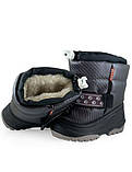 Дитячі зимові прогумовані чоботи на овчині для хлопчика Sparkl Alisa Line чорний розміри 20-25, фото 4