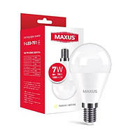 Лампа светодиодная MAXUS 1-LED-751 G45 7W 4100K 220V E14