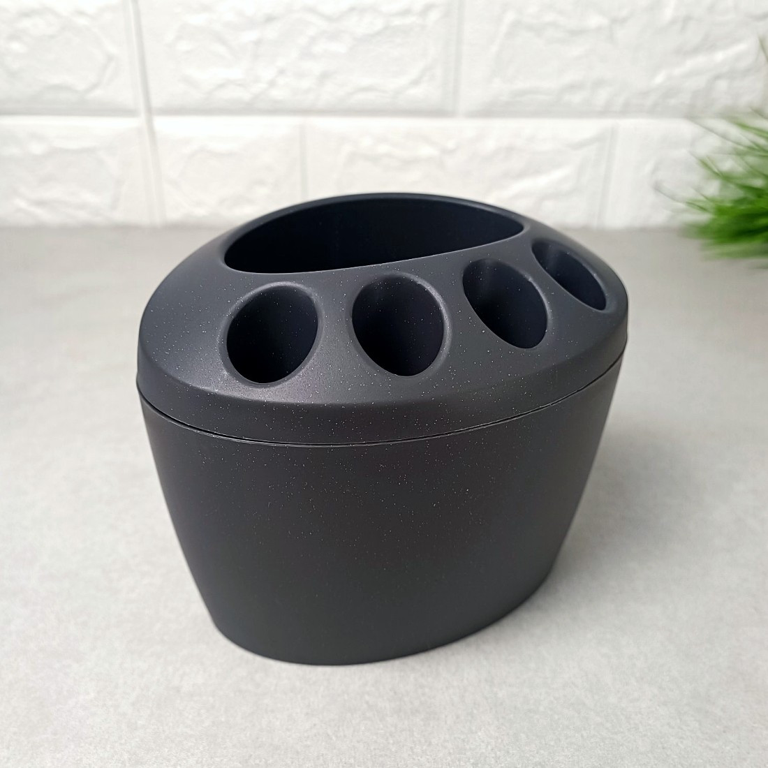 Настільна підставка для чотирьох зубних щіток та пасти кольору графіт