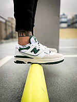 Кроссовки мужские New Balance 550 White Green зеленые демисезонные стильные Нью Беленс