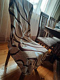 Еластичний чохол для стільця, для їдальні, клітчасті чохли для обідніх стільців, фото 2
